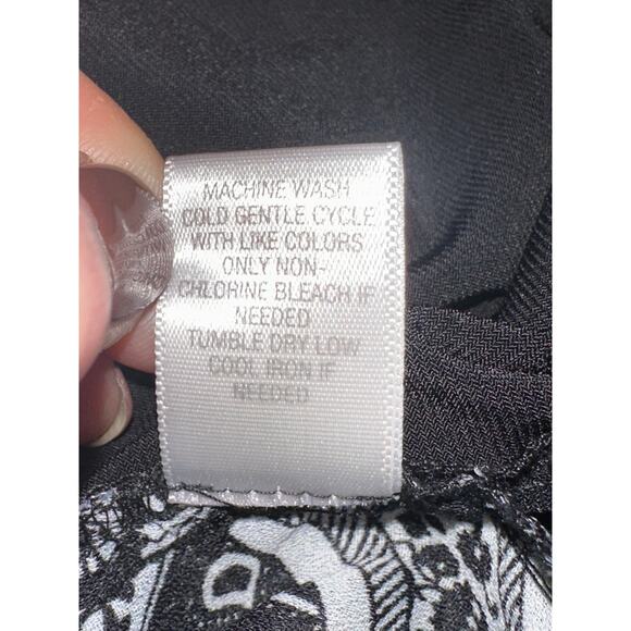 Christopher & Banks Blouse Top Black White Semi Sheer XL Mature Occasion Holiday - Picture 7 of 12